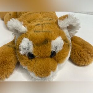 FAO Schwarz Plush Tiger Cub 16” Laying Down Stuffed Animal Lovey Plushie Soft